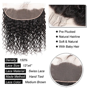 Hot Beauty Water Wave 13x4 Ear To Ear Frontals Human Hair Extension Frontal Closure Hair