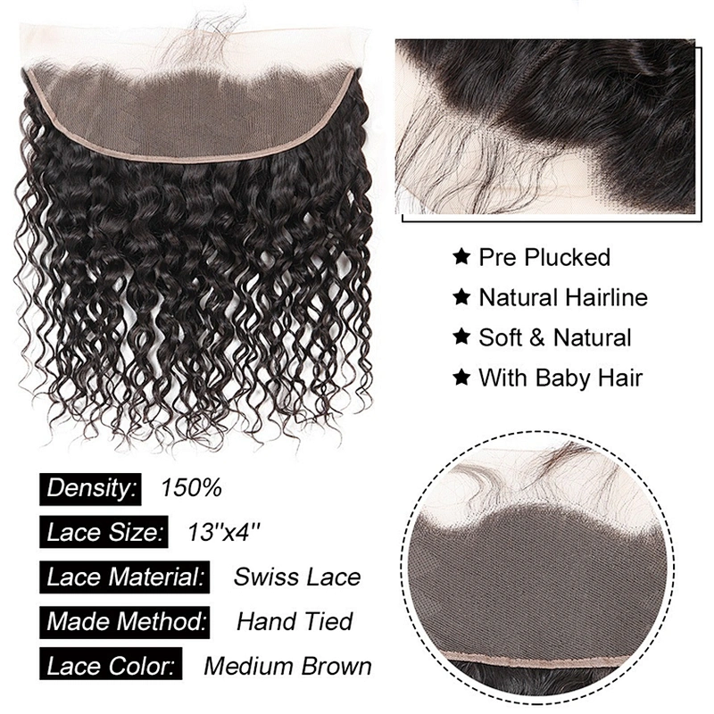 Hot Beauty Water Wave 13x4 Ear To Ear Frontals Human Hair Extension Frontal Closure Hair