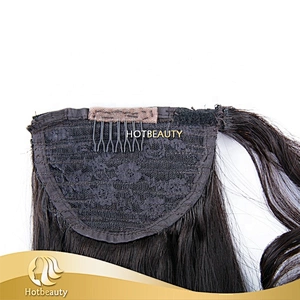 Hot Beauty Natural Real Hair Ponytail Black Peruvian Human Hair Ponytail