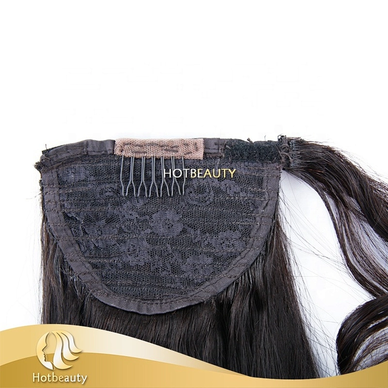 Hot Beauty Natural Real Hair Ponytail Black Peruvian Human Hair Ponytail