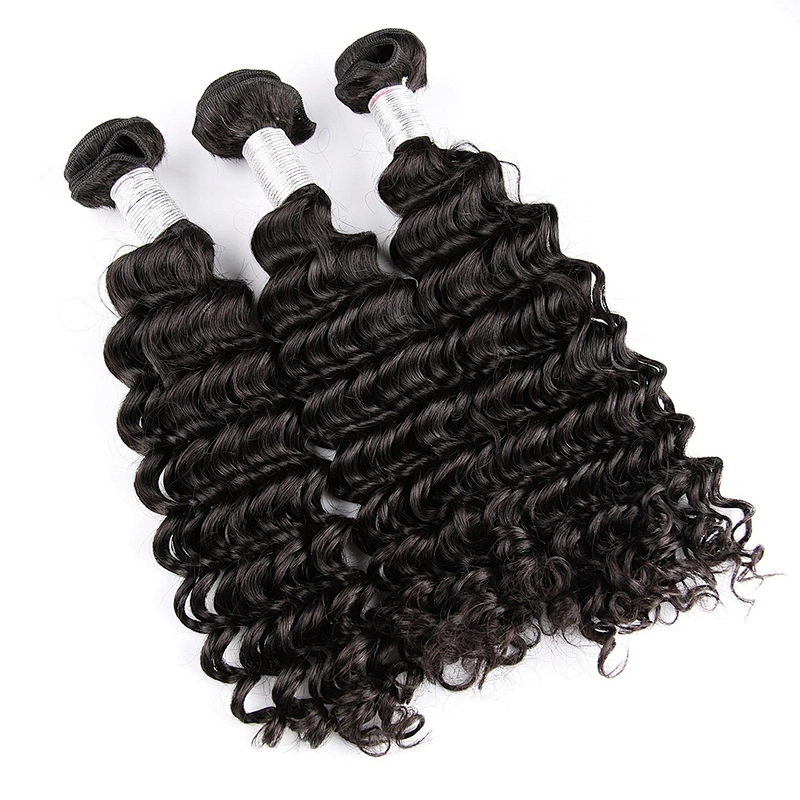 Wholesale Deep Wave Bundles With Closure virgin cuticle aligned hair