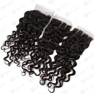 Wholesale Price Brazilian Virgin Human Hair 4x4 Swiss Lace Closure Water Wave