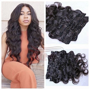 Hot Beauty Clips In Brazilian Human Hair Afro Kinky Curly Clip In Hair Extensions 7 Pieces And 100g/Set Natural Color Remy Hair