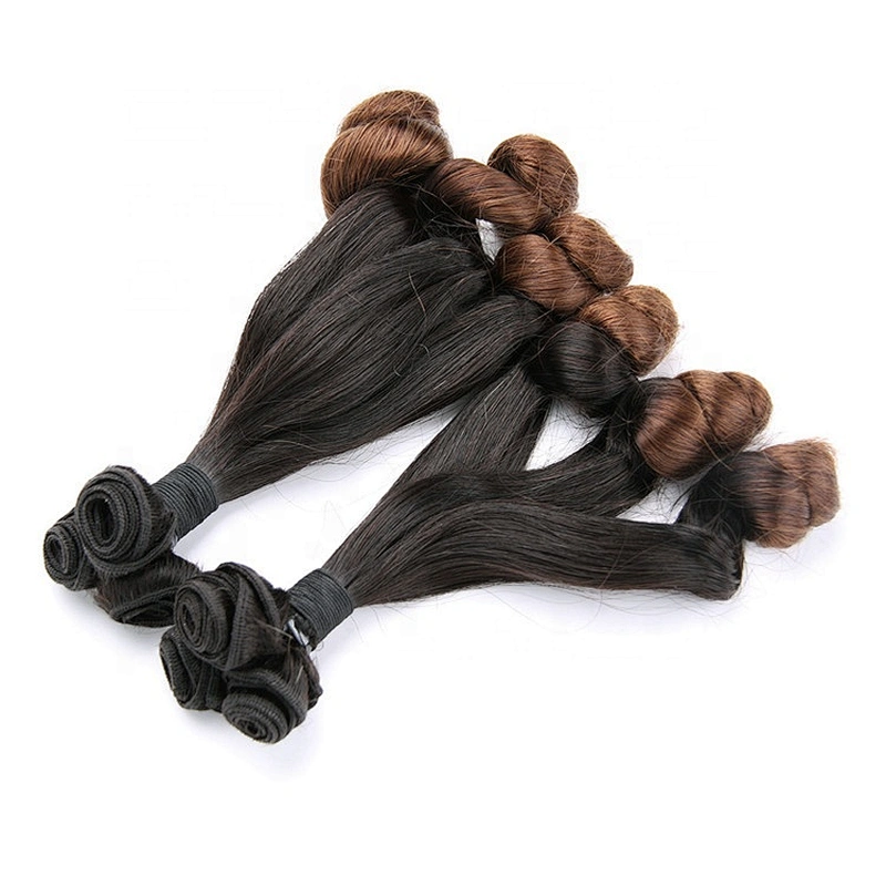 Wholesale Funmi Super Double Drawn Cuticle Aligned Raw Virgin Hair Ombre Spring Curl Curly Weave Bundle Hair For Women