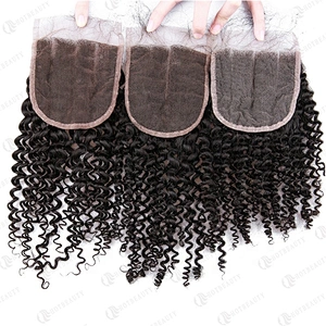 Hot Beauty Hair Wholesale Peruvian Virgin Hair Lace Closure Jerry Curl Hair For Women