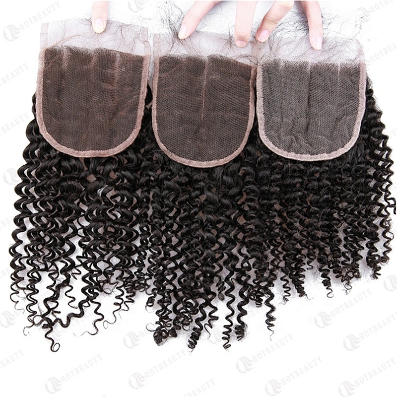 Hot Beauty Hair Wholesale Peruvian Virgin Hair Lace Closure Jerry Curl Hair For Women