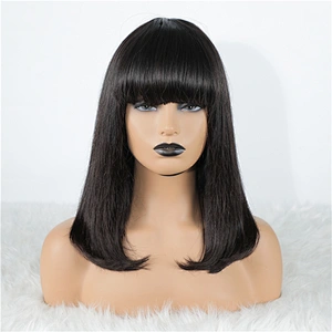 Hot Beauty Natural Hair Vietnam Wig Hair Extension Wigs Human Hair Wigs with Fringes