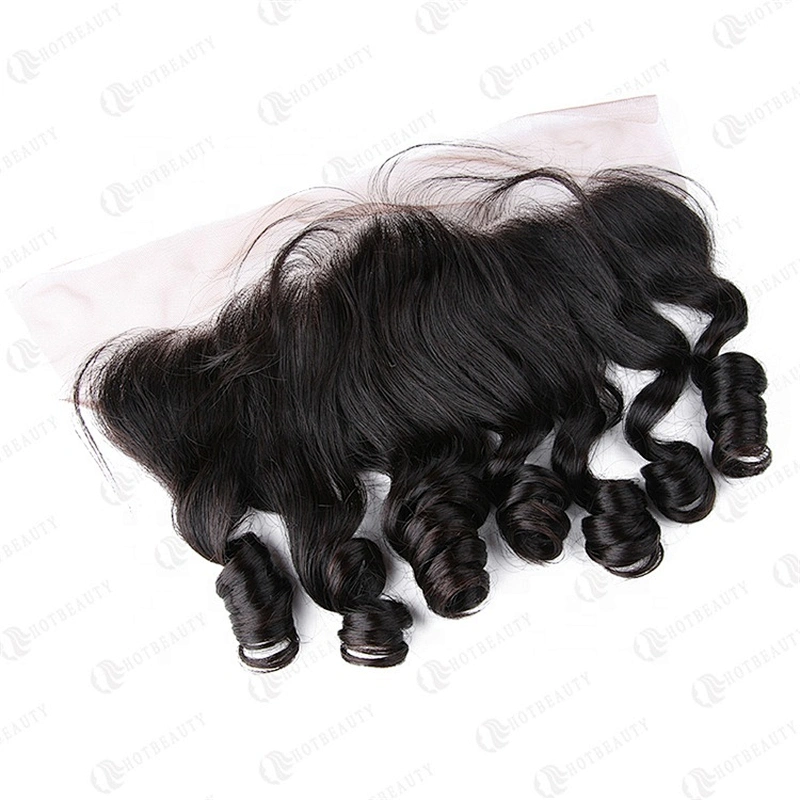 Hot Beauty Hair Wholesale One Donor Hair Brazilian Big Curl Hair Hd Lace Frontal  For Women