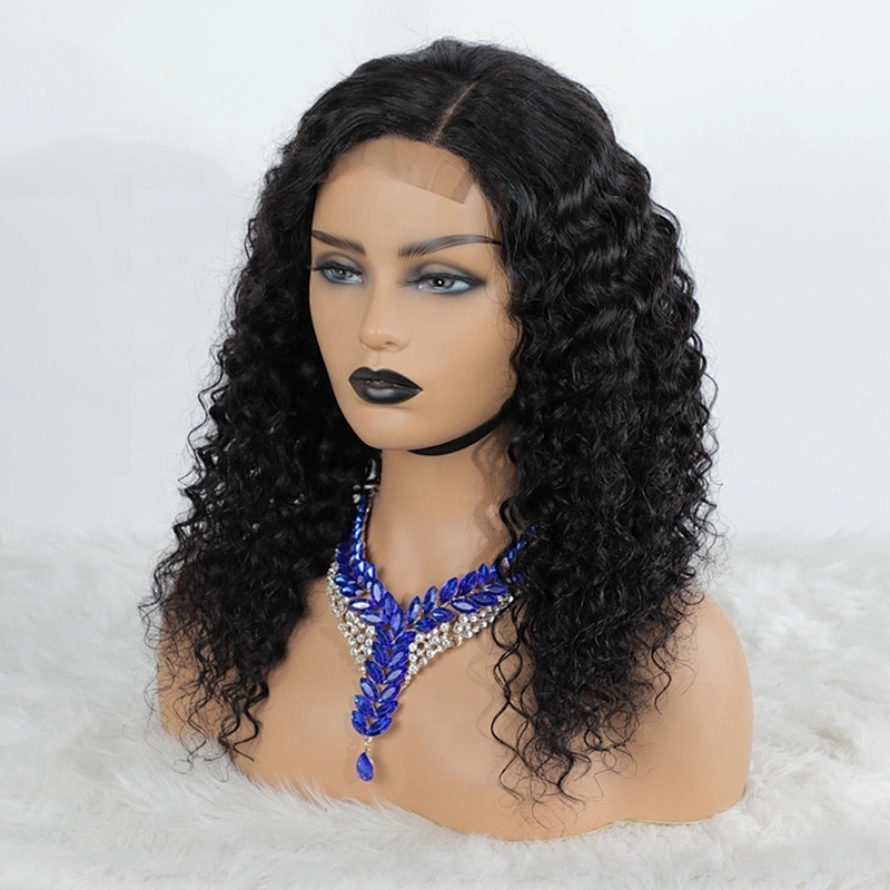 Hotbeauty 2020 New Product Wholesale Price Curly Long Wig Deep Wave Lace Closure Wig 100% Human Hair