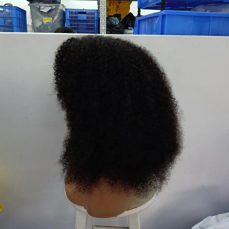 2020 Pre-Plucked Front Lace Wig Afro Kinky Curly  Human Hair Bundles Wigs Invisible Ear To Ear Frontal Lace Wig With Baby Hair