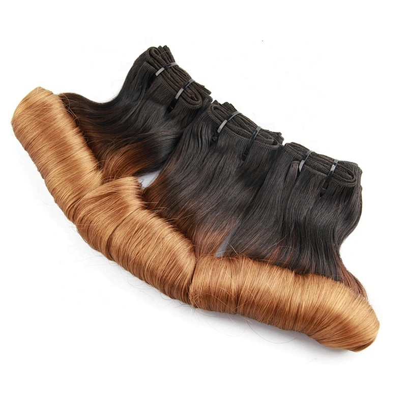 Wholesale Funmi ombre egg curl double drawn virgin hair unprocessed raw virgin human hair ombre hair extensions for women