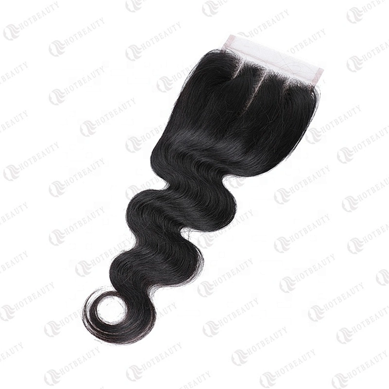 Brazilian Virgin Human Hair Lace Closure Middle Part Three Part Cheap Human Hair Top Closure
