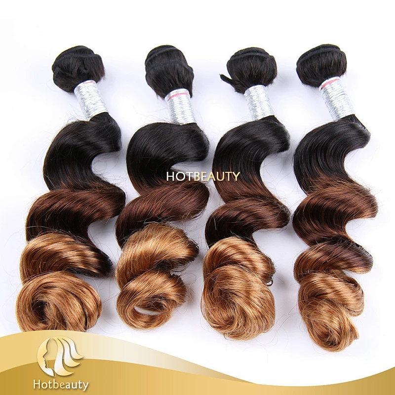 High quality wholesale good structure brown hair with blonde highlight Ombre Hair
