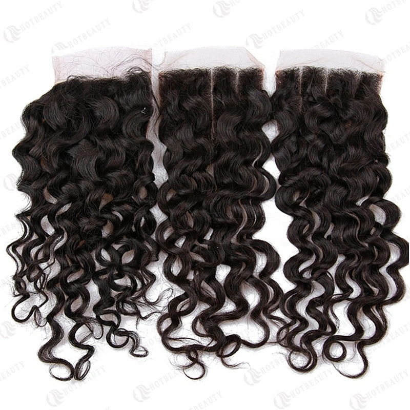 Hot Beauty Hair Wholesale Peruvian Hair Closures Hair Bundles Water Wave Human For Women
