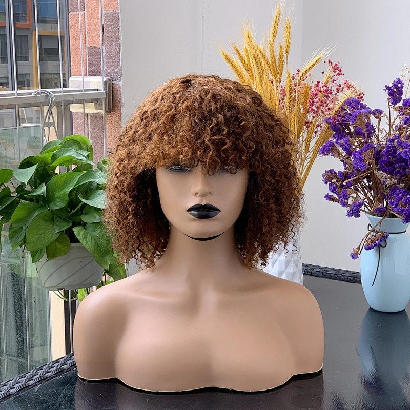 Cuticle Aligned Vietnam Hair Virgin Color Hair Fringe Wig Kinky Curl Hair Wig