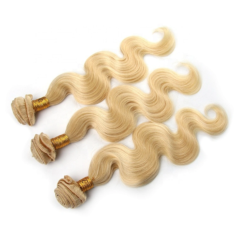Wholesale 613# Blonde Color Virgin Human Body Wave Remy Russian Hair Weave no shedding no tangle