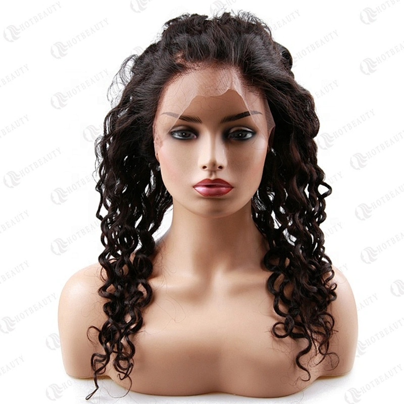 Wholesale Hot Beauty Frontal Cuticle Aligned Hair 360 Wigs Human Hair Lace Frontal Closure With Cap Water Wave For Women