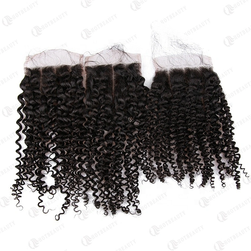 Hot Beauty Hair Wholesale Peruvian Virgin Hair Lace Closure Jerry Curl Hair For Women