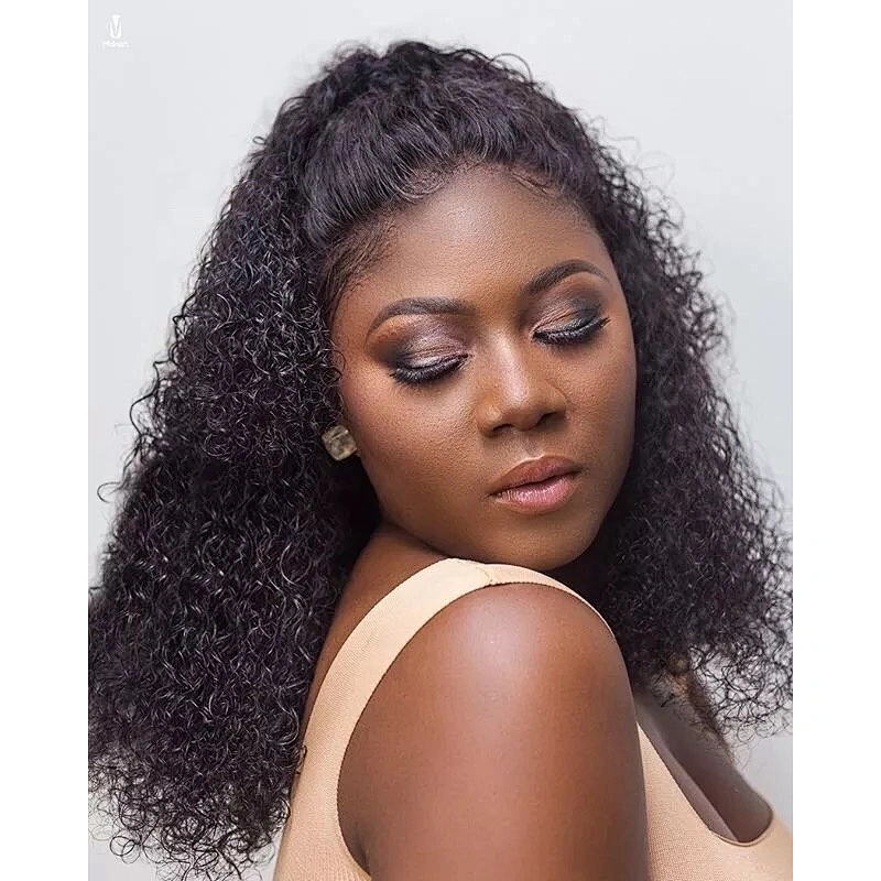 Wholesale Funmi Small Kinky Pixie Curl Double Drawn Virgin Human Hair Toupee Hair Extensions Human Hair For Women