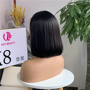 Hot Beauty 10 Inch Short Bob Wigs Human Hair Lace Front For Black Women Weaves and Straight Lace Front Wig