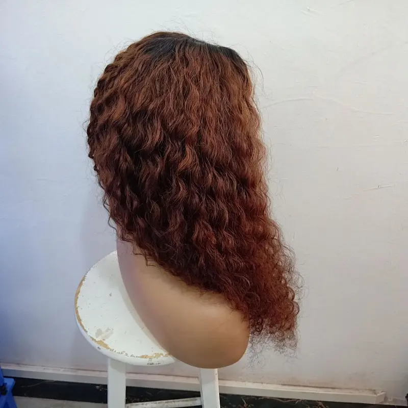 Raw Indian Hair Deep Wave Bundles With Closure Customized Color Hair Sewing Wigs Deep Curly Lace Closure Frontal Wig