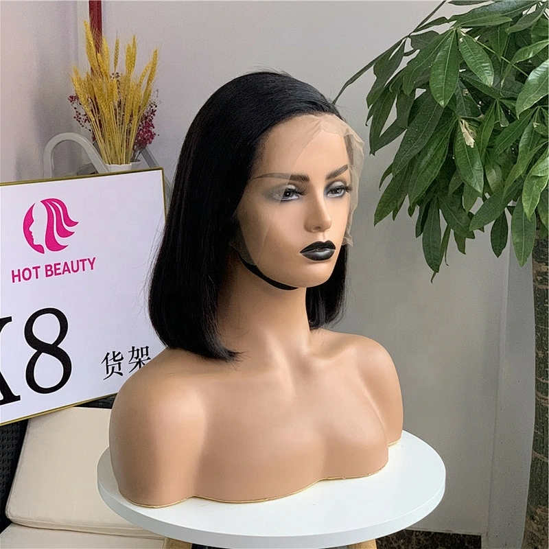Virgin Indian Real Scalp Lace Frontal Wig 100 Human Hair Brazilian Hair Bob Wig 10inch Wholesale Price