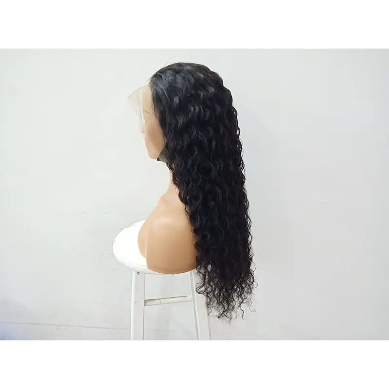 Remy Virgin Hair  Water Wave Lace Frontal Wig High Density And Wholesale