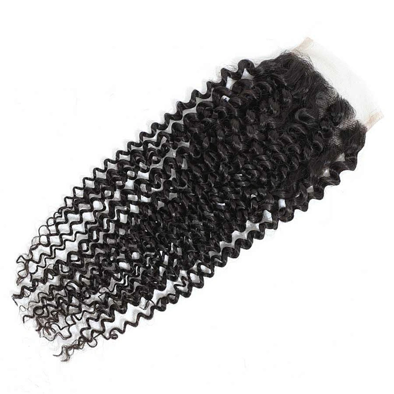 Hot Beauty Kinky Curly Virgin Human Hair Closure 4x4 Nature Color Lace Closure Curly Closure