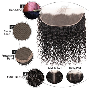 Hot Beauty Water Wave 13x4 Ear To Ear Frontals Human Hair Extension Frontal Closure Hair