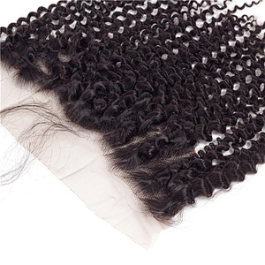 Hot Beauty Hair Wholesale Frontal Kinky Curl Frontal Human Hair Bundles With Lace Frontal Closure