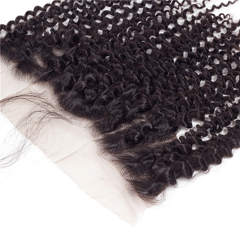 Hot Beauty Hair Wholesale Frontal Kinky Curl Frontal Human Hair Bundles With Lace Frontal Closure