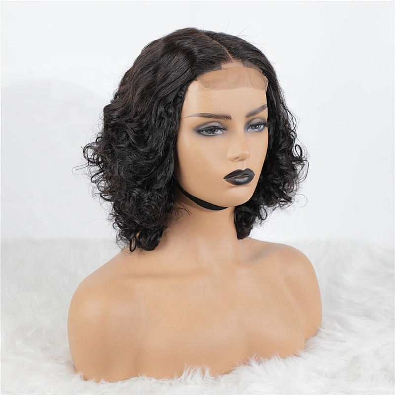 Hot Beauty Hair Wholesale Virgin Hair Bouncy Curl Lace Frontal Wig For Women