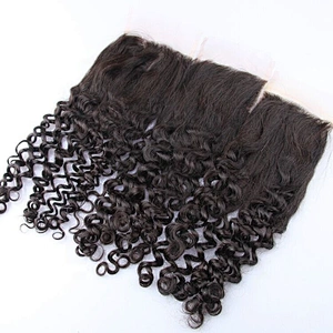 Invisible 4x4 Top Closure Double Drawn Funmi Hair New Funmi Curl Closure In Wholesale