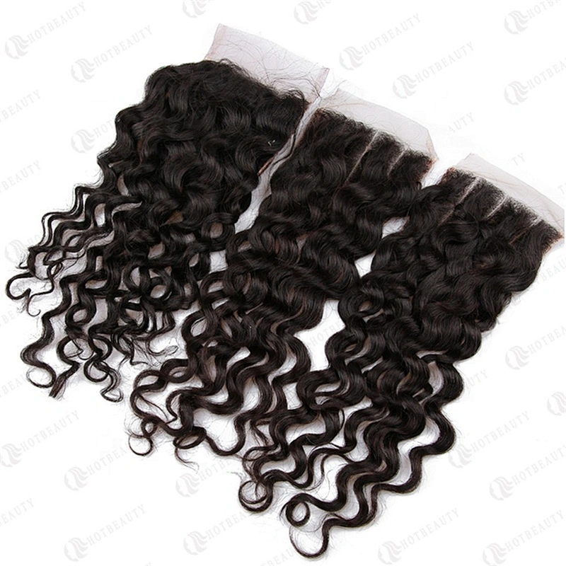 Hot Beauty Hair Wholesale Peruvian Hair Closures Hair Bundles Water Wave Human For Women