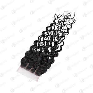 Hot Beauty Hair Cambodian Curly Hair Bundles With Closure  Water Wave Human Hair Wigs For Women