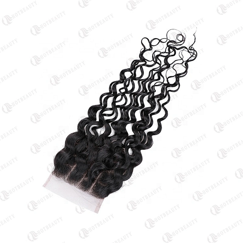 Hot Beauty Hair Cambodian Curly Hair Bundles With Closure  Water Wave Human Hair Wigs For Women