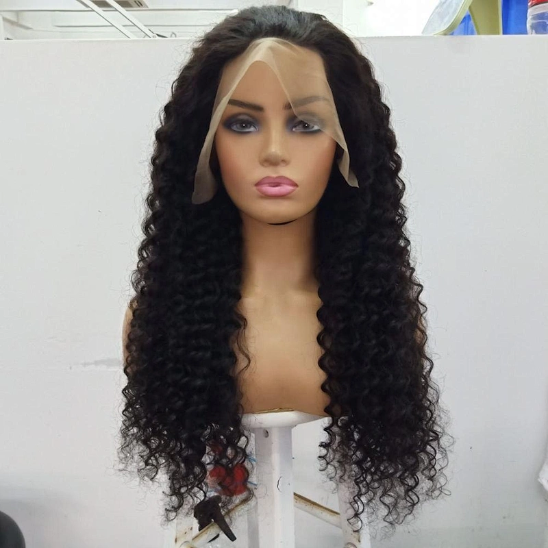 Wholesale Customized Human Hair Wig 10-30inches 10A Raw Brazilian Hair Deep Curly Frontal Lace Wig With Baby Hair