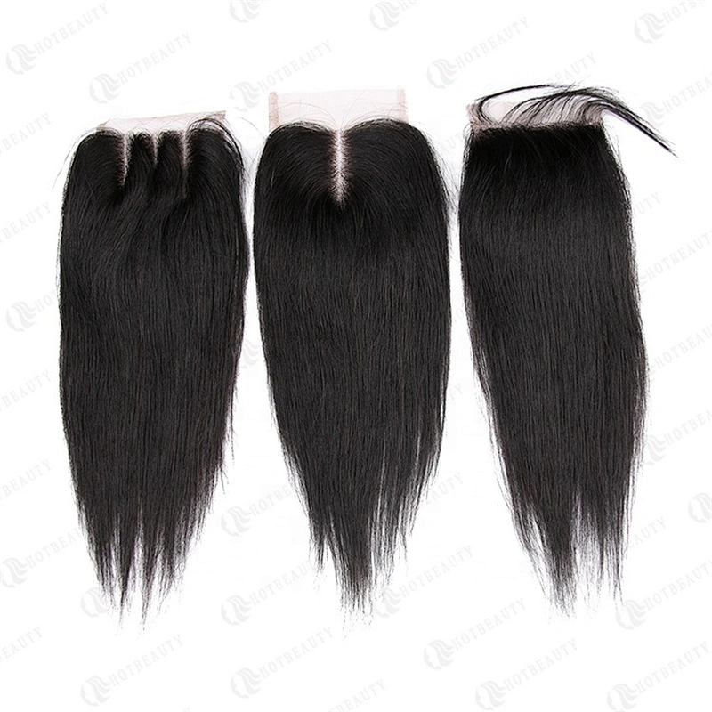 Hot Beauty Hair Wholesale Weave Bundle With Closure Swiss Lace Virgin Brazilian Cuticle Aligned Hair  For Women