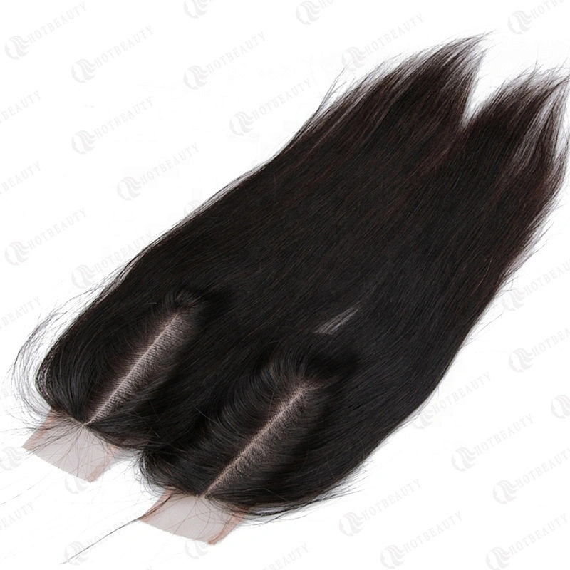 100% Virgin Brazilian Hair In China Cuticle Aligned Human Hair 2*6 Kim K Lace Closure Natural Black Silk Straight For Women