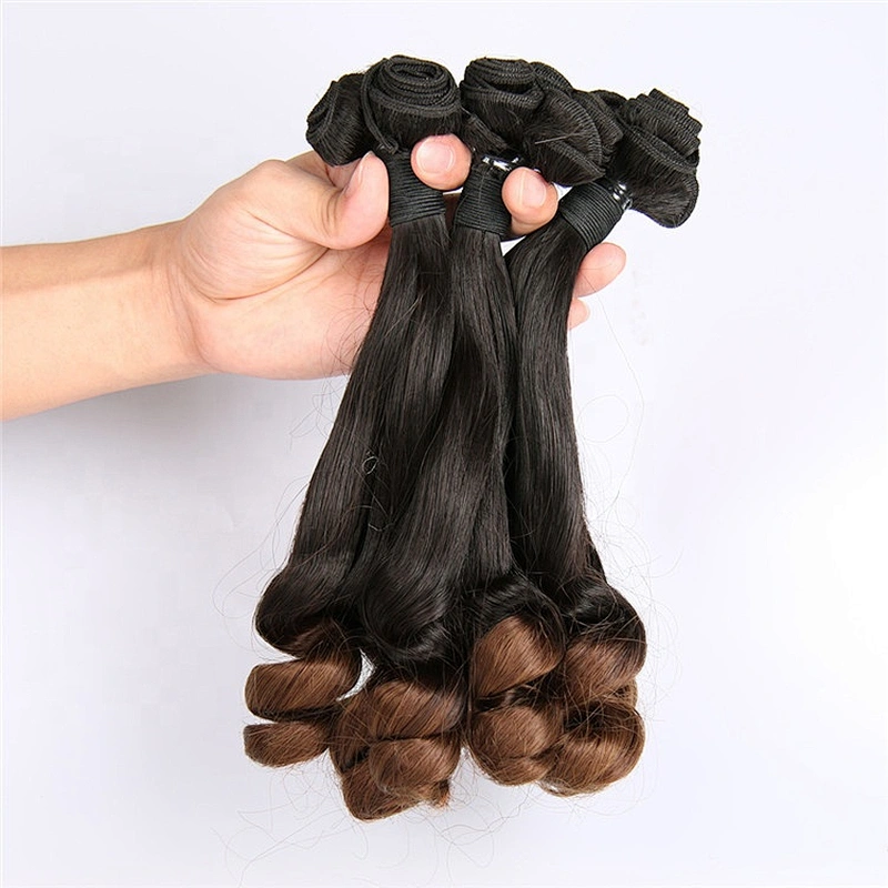 Wholesale Funmi Super Double Drawn Cuticle Aligned Raw Virgin Hair Ombre Spring Curl Curly Weave Bundle Hair For Women