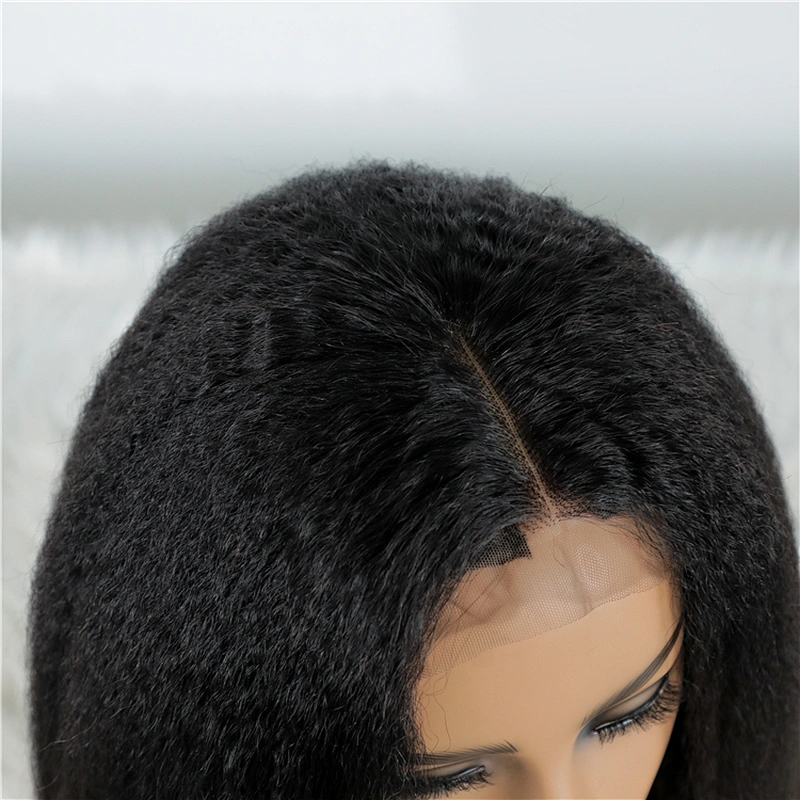 Hot Beauty March Expo Wig Kinky Straight Human Hair Wigs Lace For Black Women