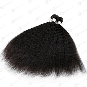 Wholesale Peruvian Human Hair Remy Hair Bundles With Closure Kinky Straight Weave Hair  For Women