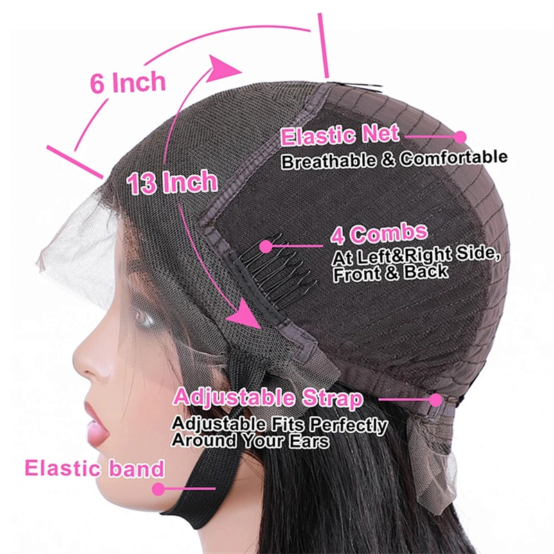 Hot Beauty Hair 13x6 Lace 1b/brown Brazilian Straight Short Bob Wigs Human Hair Lace Frontal Closure Wigs