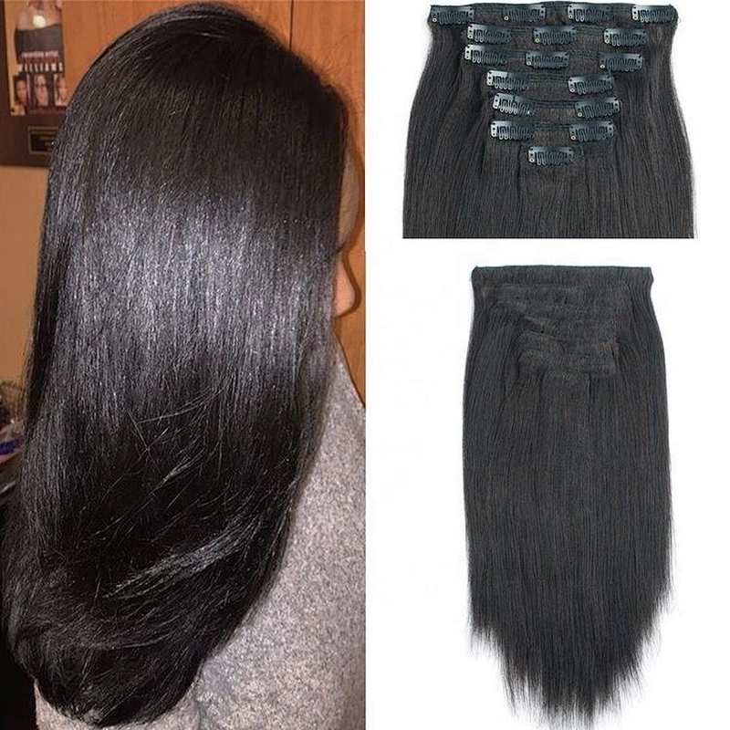 Hot Beauty Clips In Brazilian Human Hair Afro Kinky Curly Clip In Hair Extensions 7 Pieces And 100g/Set Natural Color Remy Hair
