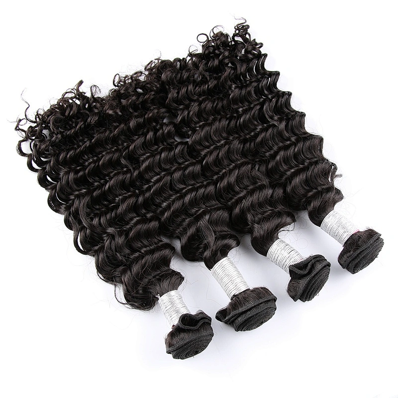 Wholesale Deep Wave Bundles With Closure virgin cuticle aligned hair