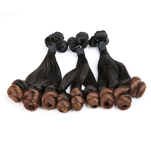 Wholesale Funmi Super Double Drawn Cuticle Aligned Raw Virgin Hair Ombre Spring Curl Curly Weave Bundle Hair For Women