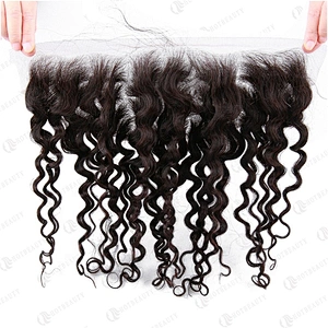 Hot Beauty Hair Peruvian Human Hair Water Wave Human Hair Frontal Closure For Women