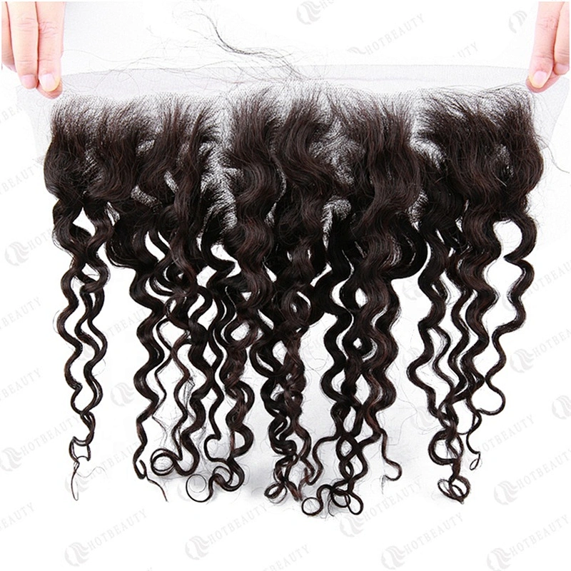 Hot Beauty Hair Peruvian Human Hair Water Wave Human Hair Frontal Closure For Women