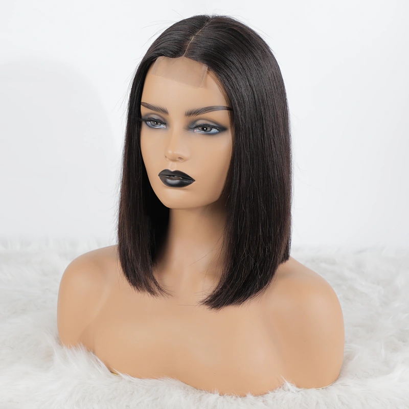 Article Aligned Hair 2x6 Kim K Lace Closure Frontal Bob Wig Glueless Blunt Cut Wig In Wholesale