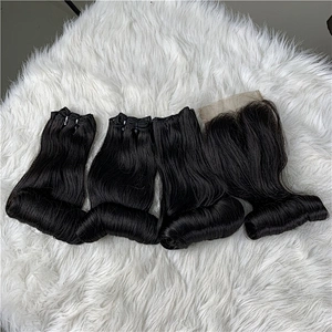 Hot Beauty Wholesale Raw Virgin Funmi Human Hair Super Double Drawn Hair Extensions, Cuticle Aligned Double Drawn Hair